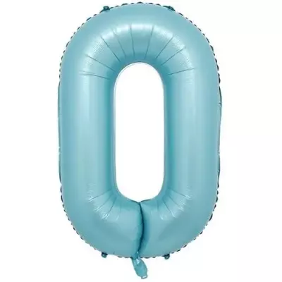 0 Rakam Folyo Balon Açık Mavi 76 cm - 1