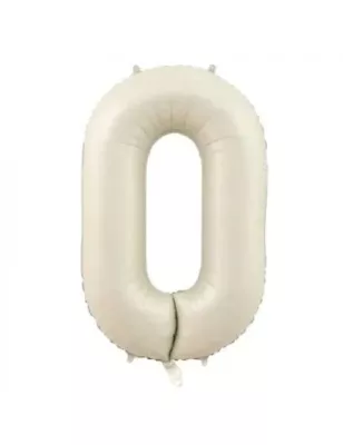 0 Rakam Folyo Balon Bej 76 cm - 1