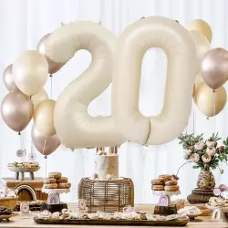 0 Rakam Folyo Balon Bej 76 cm - 2