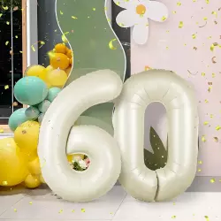 0 Rakam Folyo Balon Bej 76 cm - 3