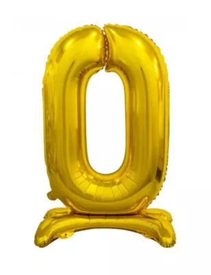 0 Rakam Folyo Balon Gold Ayaklı 80 cm - 1