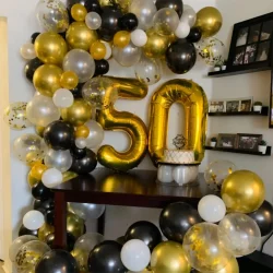 0 Rakam Folyo Balon Gold Ayaklı 80 cm - 4