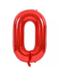 0 Rakam Folyo Balon Kırmızı 100 cm