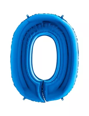 0 Rakam Folyo Balon Koyu Mavi 100 cm - 1