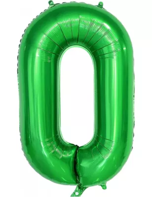 0 Rakam Folyo Balon Koyu Yeşil 80 cm - 1