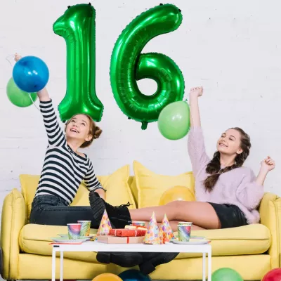 0 Rakam Folyo Balon Koyu Yeşil 80 cm - 3