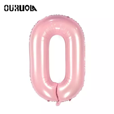 0 Rakam Folyo Balon Pembe 76 cm - 1