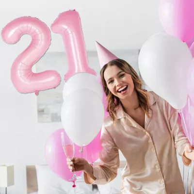 0 Rakam Folyo Balon Pembe 76 cm - 4