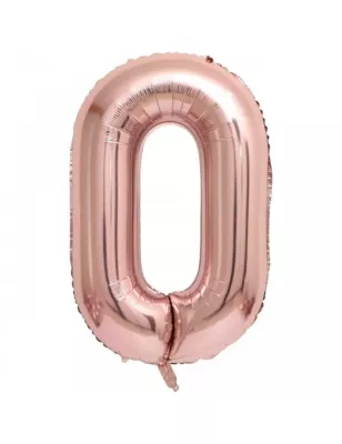 0 Rakam Folyo Balon Rose Gold 76 cm - 1