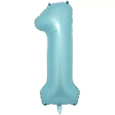 1 Rakam Folyo Balon Açık Mavi 76 cm - 1