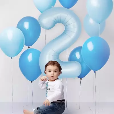 1 Rakam Folyo Balon Açık Mavi 76 cm - 13