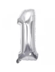 1 Rakam Folyo Balon Gümüş 100 cm
