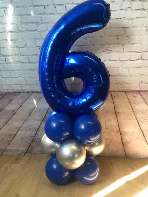 1 Rakam Folyo Balon Koyu Mavi 100 cm - 4