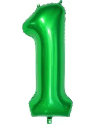 1 Rakam Folyo Balon Koyu Yeşil 80 cm