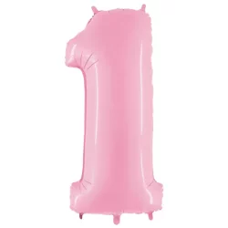 1 Rakam Folyo Balon Pembe 76 cm