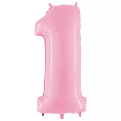 1 Rakam Folyo Balon Pembe 76 cm - 1