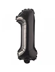 1 Rakam Folyo Balon Siyah 76 cm