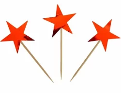 10’lu Kırmızı Yıldız Pasta Kürdan Seti