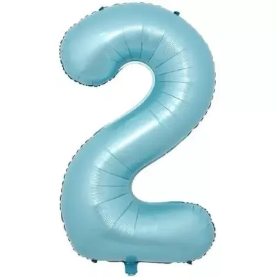 2 Rakam Folyo Balon Açık Mavi 76 cm - 1