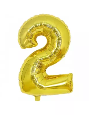 2 Rakam Folyo Balon Gold 100 cm - 1