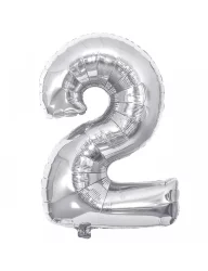 2 Rakam Folyo Balon Gümüş 100 cm