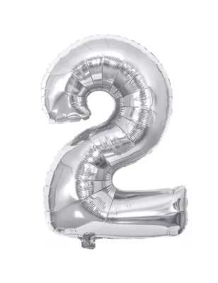 2 Rakam Folyo Balon Gümüş 100 cm - 1