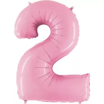 2 Rakam Folyo Balon Pembe 76 cm - 1