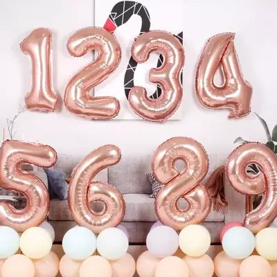2 Rakam Folyo Balon Rose Gold 76 cm - 3