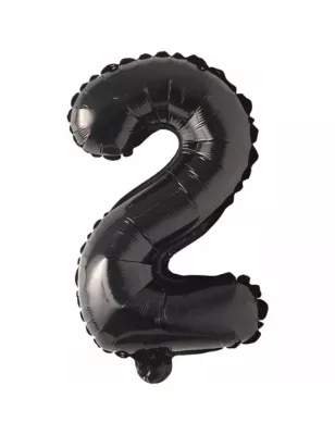 2 Rakam Folyo Balon Siyah 76 cm - 1