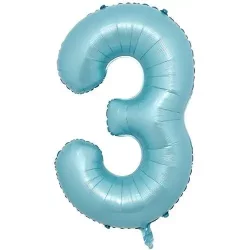 3 Rakam Folyo Balon Açık Mavi 76 cm