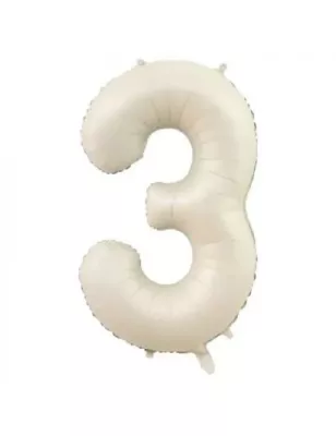 3 Rakam Folyo Balon Bej 76 cm - 1