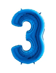 3 Rakam Folyo Balon Koyu Mavi 100 cm