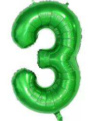 3 Rakam Folyo Balon Koyu Yeşil 80 cm