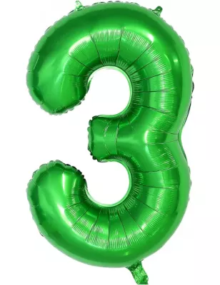 3 Rakam Folyo Balon Koyu Yeşil 80 cm - 1