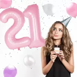 3 Rakam Folyo Balon Pembe 76 cm - 3