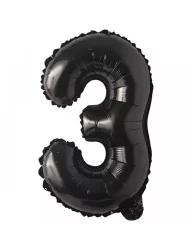 3 Rakam Folyo Balon Siyah 76 cm