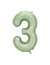 3 Rakam Folyo Balon Su Yeşili 76 cm