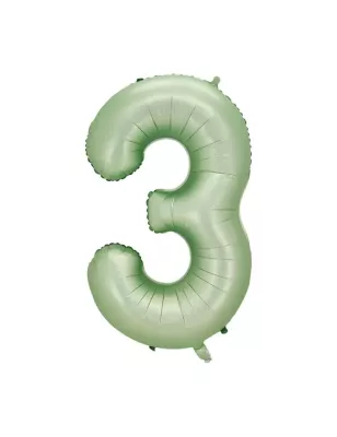 3 Rakam Folyo Balon Su Yeşili 76 cm - 1