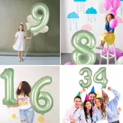 3 Rakam Folyo Balon Su Yeşili 76 cm - 3