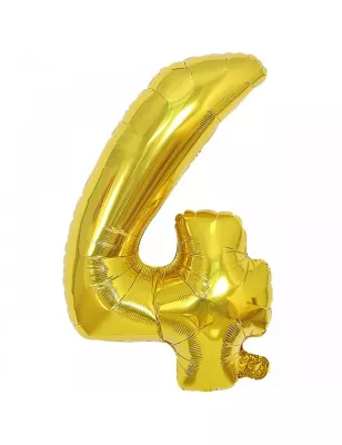 4 Rakam Folyo Balon Gold 100 cm - 1