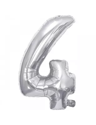 4 Rakam Folyo Balon Gümüş 100 cm - 1