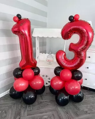 4 Rakam Folyo Balon Kırmızı 100 cm - 4