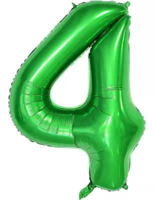 4 Rakam Folyo Balon Koyu Yeşil 80 cm - 1