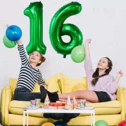 4 Rakam Folyo Balon Koyu Yeşil 80 cm - 3