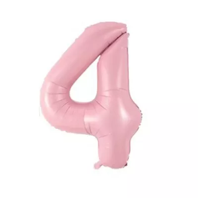 4 Rakam Folyo Balon Pembe 76 cm - 1