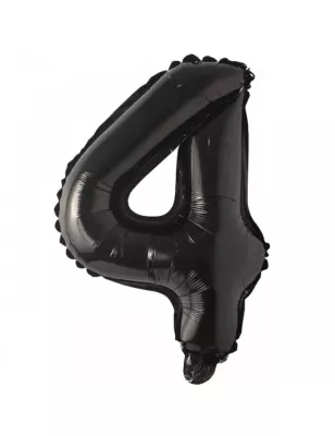 4 Rakam Folyo Balon Siyah 76 cm - 1