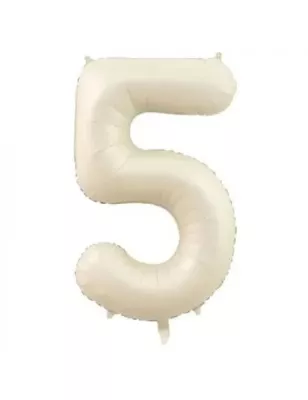 5 Rakam Folyo Balon Bej 76 cm - 1