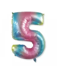 5 Rakam Folyo Balon Gökkuşağı 76 cm
