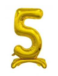 5 Rakam Folyo Balon Gold Ayaklı 80 cm