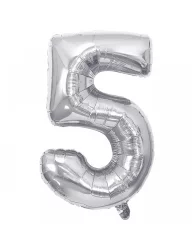 5 Rakam Folyo Balon Gümüş 100 cm